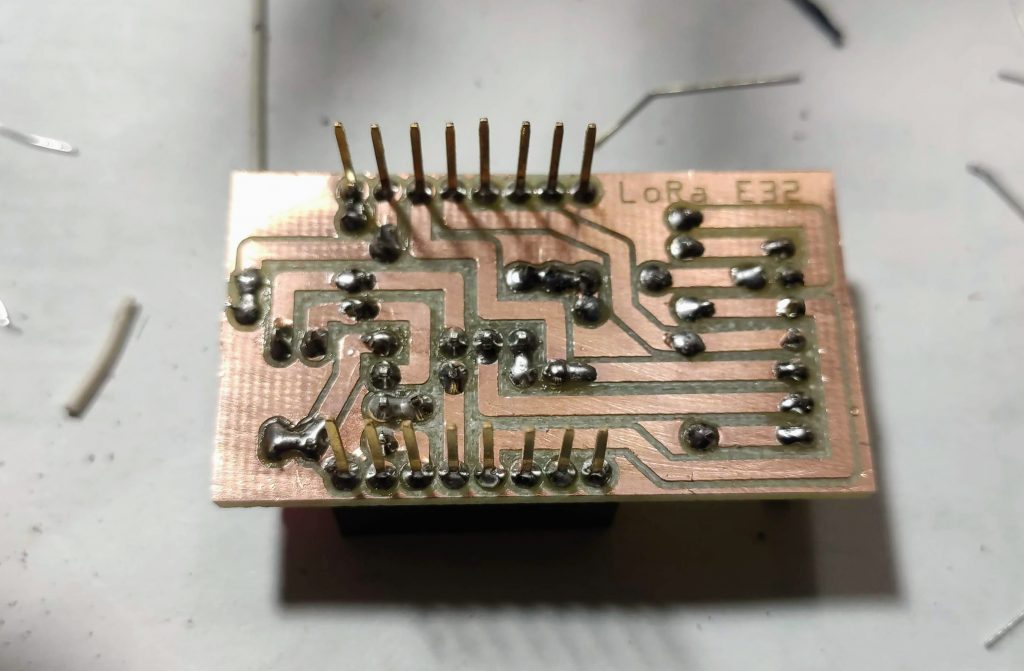 Milled WeMos D1 Shield LoRa EBYTE E32 bottom